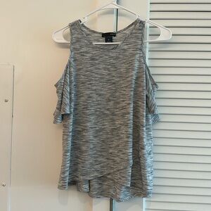 Aqua cold shoulder grey top - size XS
